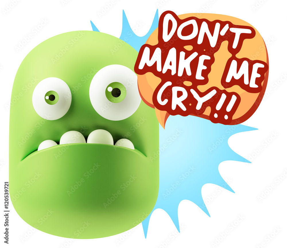 3d Rendering Sad Character Emoticon Expression saying Don't Make 3d Rendering Sad Character Emoticon Expression saying Don't Make