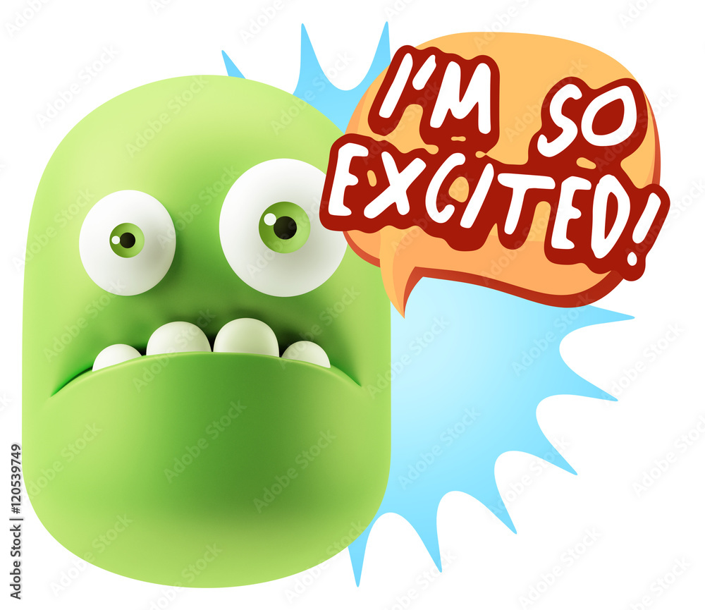 3d Rendering Sad Character Emoticon Expression saying I'm so Exc 3d Rendering Sad Character Emoticon Expression saying I'm so Exc
