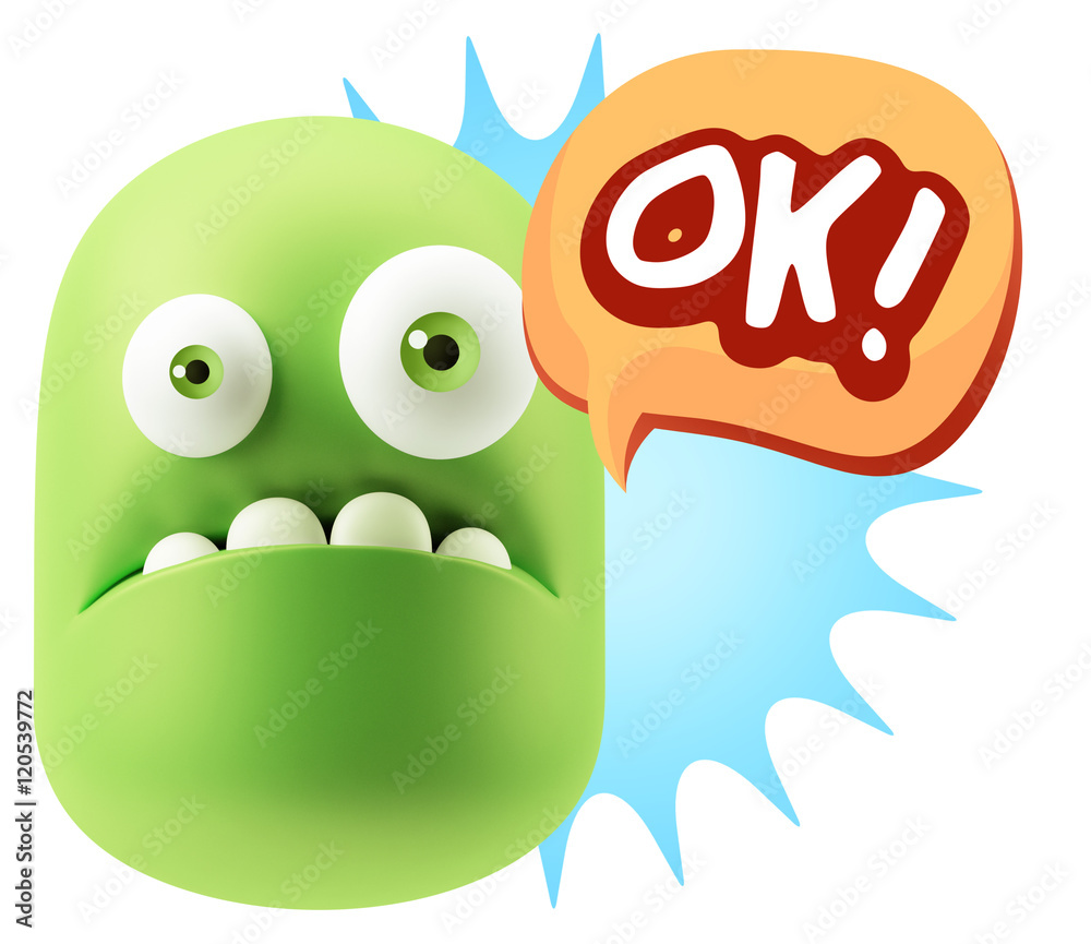 3d Rendering Sad Character Emoticon Expression saying OK with Co 3d Rendering Sad Character Emoticon Expression saying OK with Co