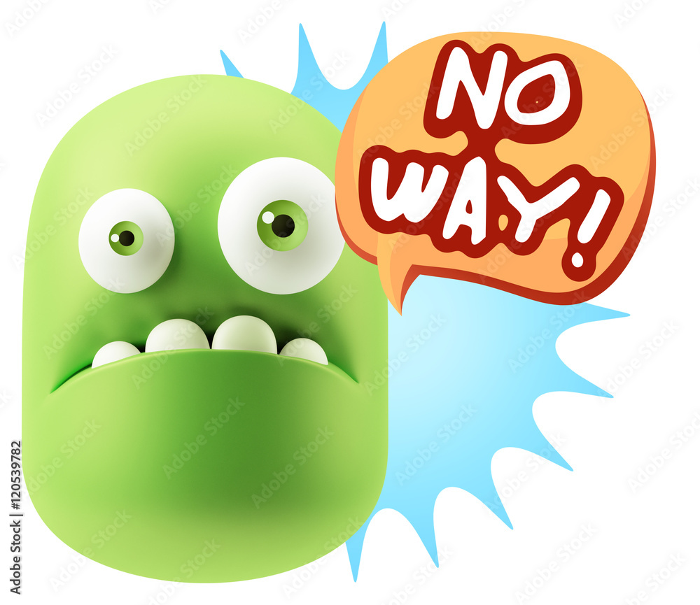 3d Rendering Sad Character Emoticon Expression saying No Way wit 3d Rendering Sad Character Emoticon Expression saying No Way wit