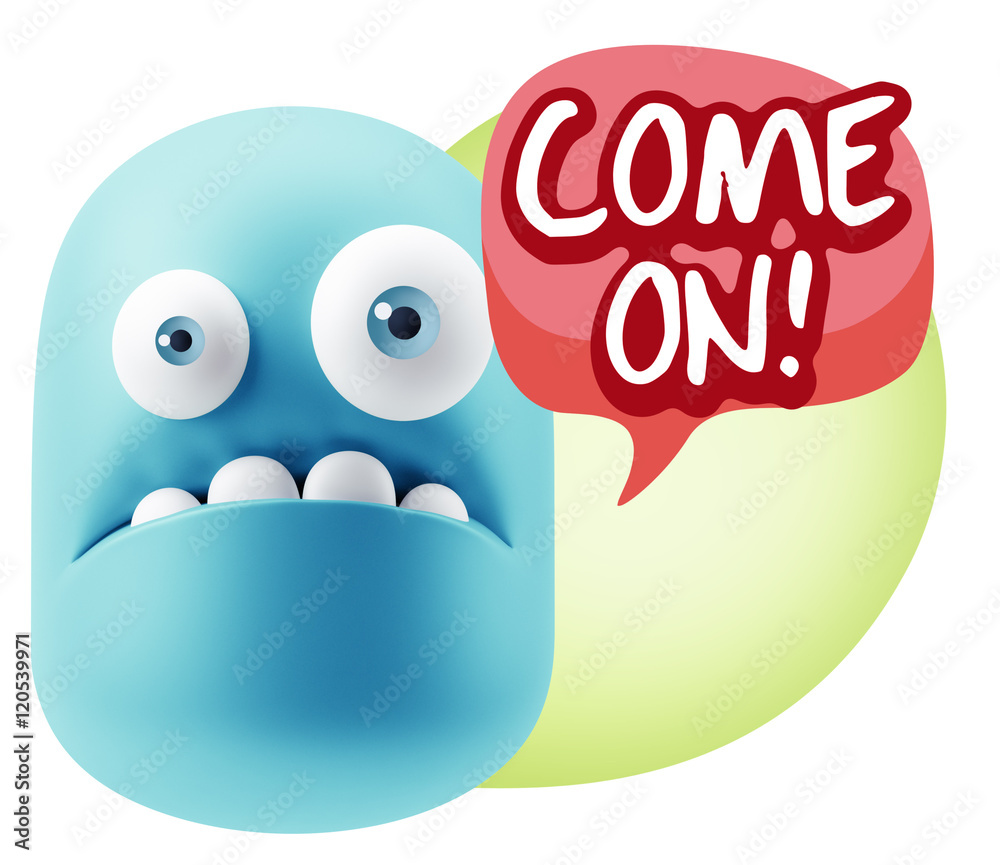 3d Rendering Sad Character Emoticon Expression saying Come On wi 3d Rendering Sad Character Emoticon Expression saying Come On wi