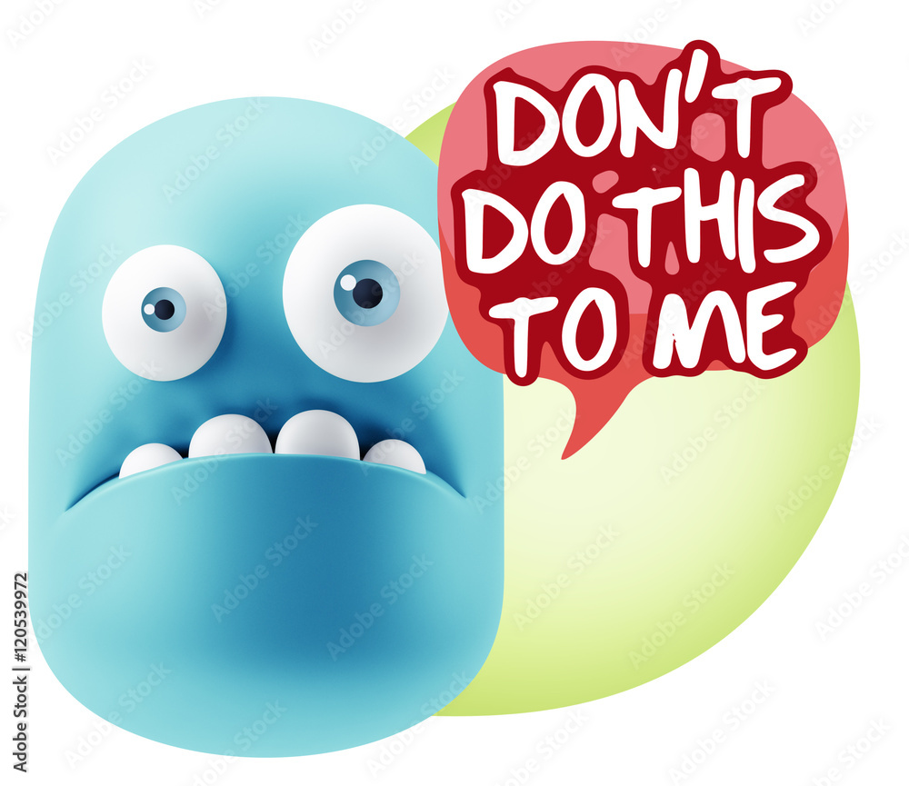 Obraz premium 3d Rendering Sad Character Emoticon Expression saying Don't do t