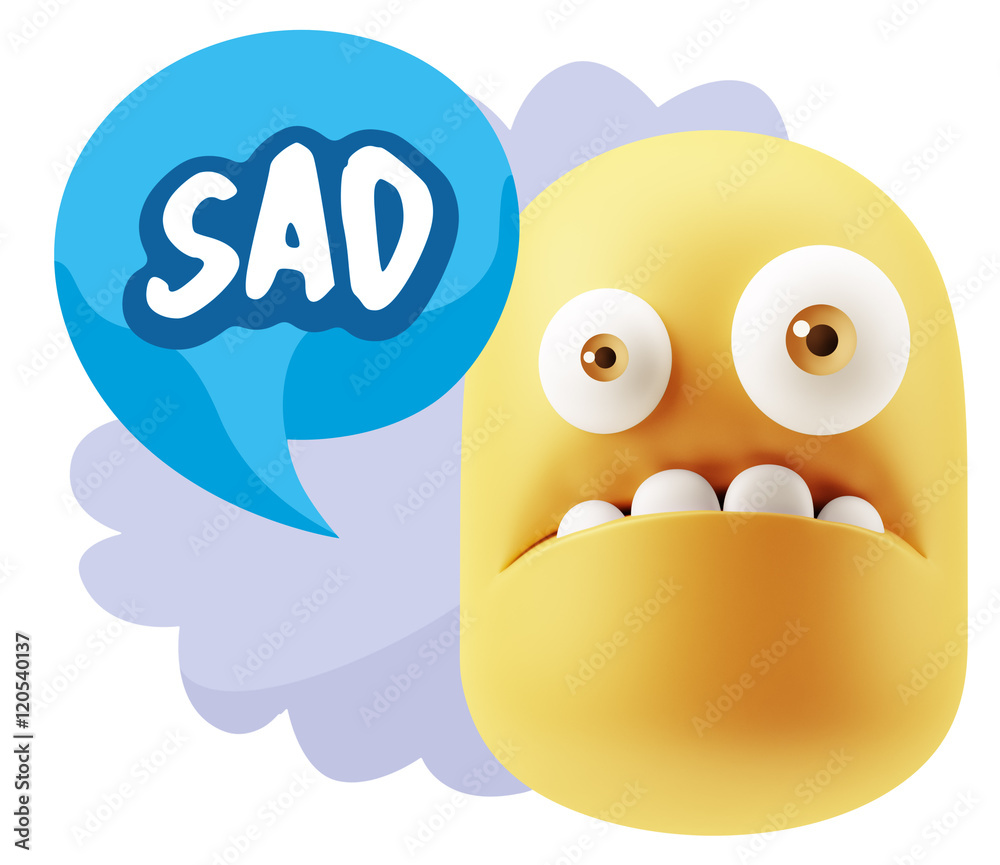 3d Rendering Sad Character Emoticon Expression saying Sad with C 3d Rendering Sad Character Emoticon Expression saying Sad with C