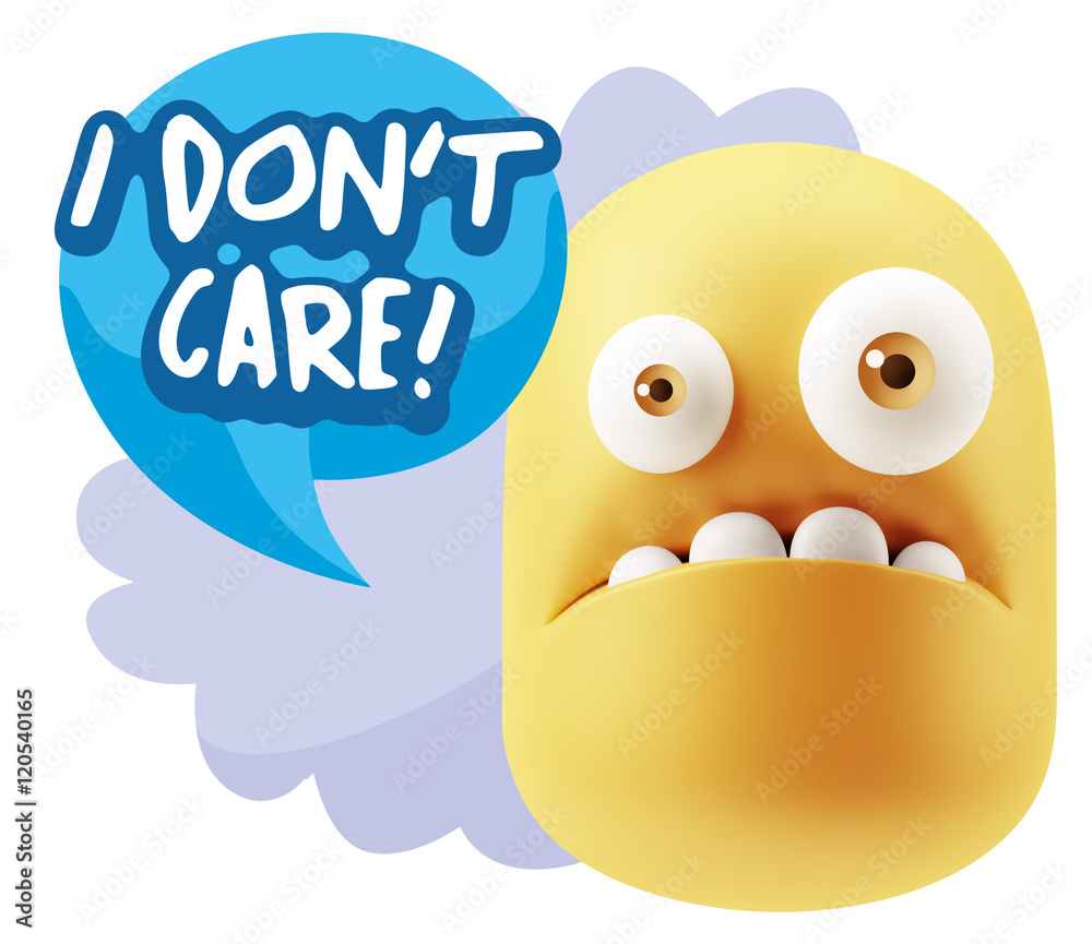 3d Rendering Sad Character Emoticon Expression saying I Don't Ca 3d Rendering Sad Character Emoticon Expression saying I Don't Ca