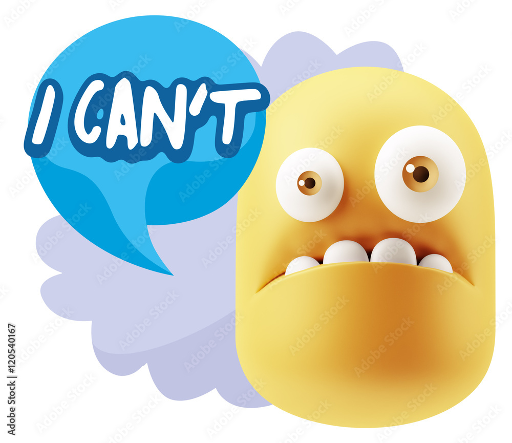 3d Rendering Sad Character Emoticon Expression saying I Can't wi 3d Rendering Sad Character Emoticon Expression saying I Can't wi