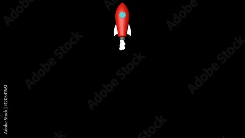 Animation cartoon rocket launch 