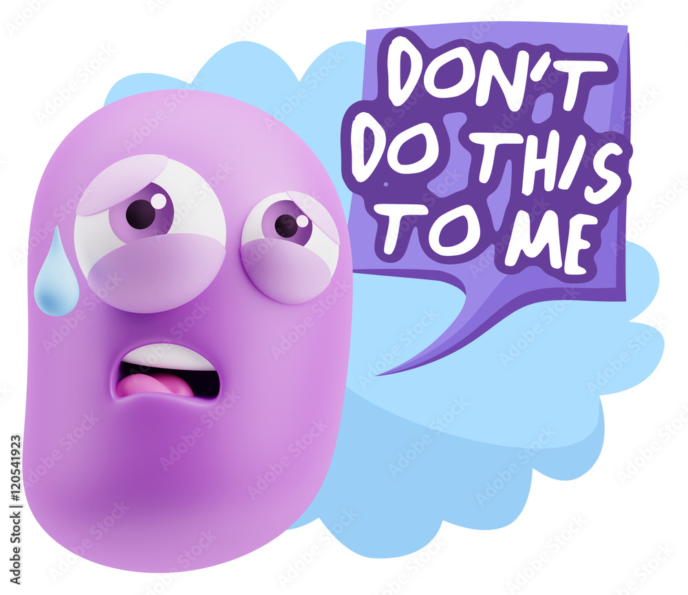 3d Rendering Sad Character Emoticon Expression saying Don't do t 3d Rendering Sad Character Emoticon Expression saying Don't do t