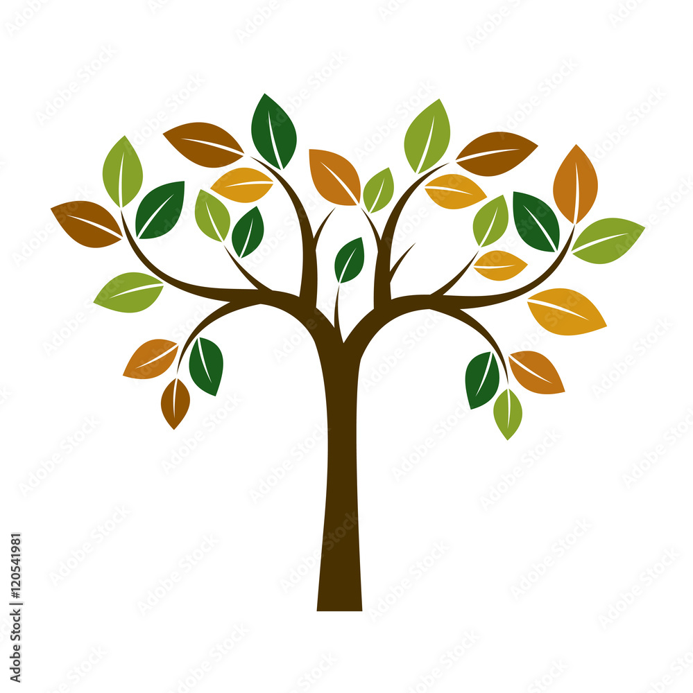 Obraz premium Shape of Color Tree. Vector Illustration.