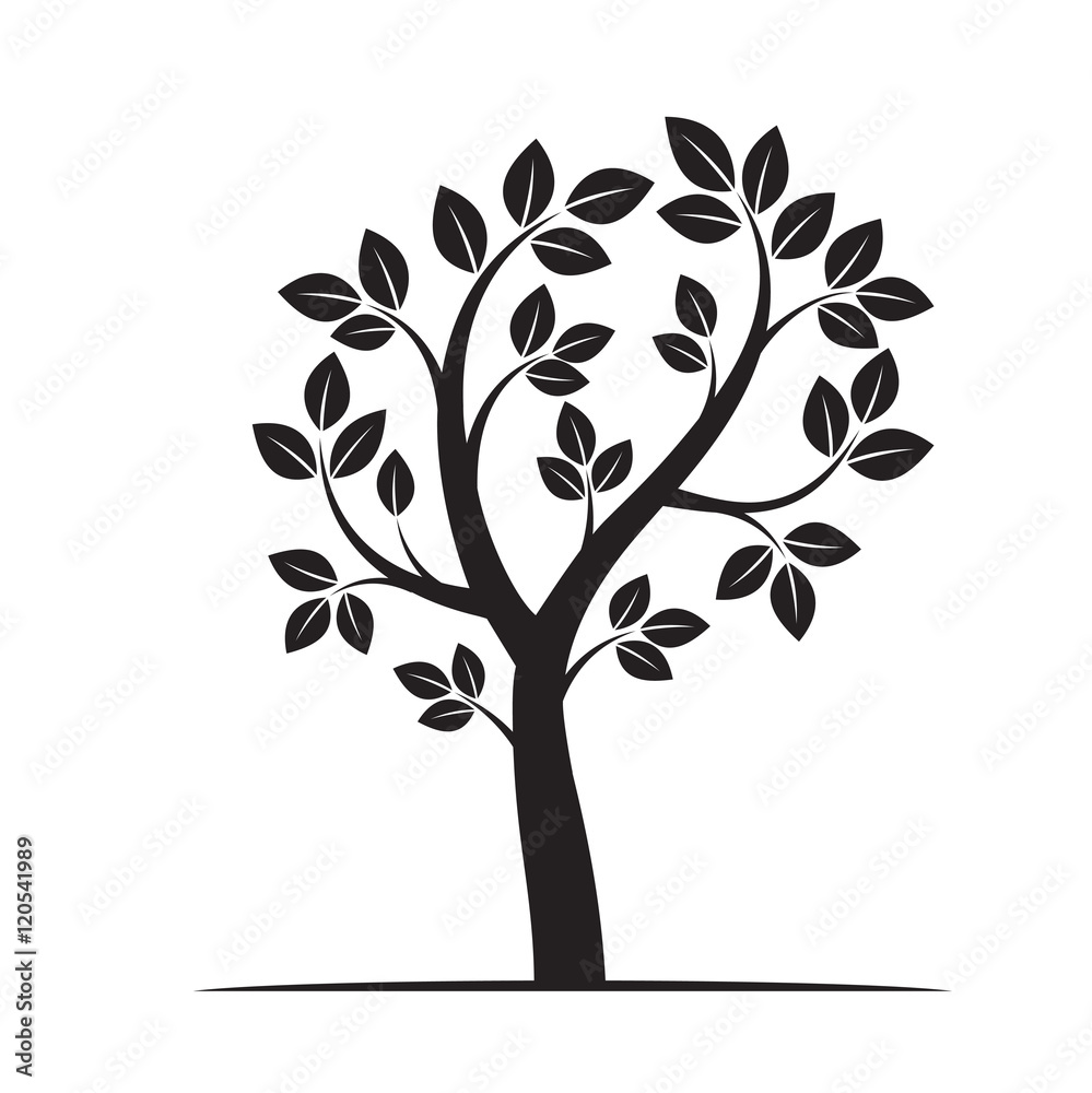 Shape of Black Tree. Vector Illustration. Shape of Black Tree. Vector Illustration.
