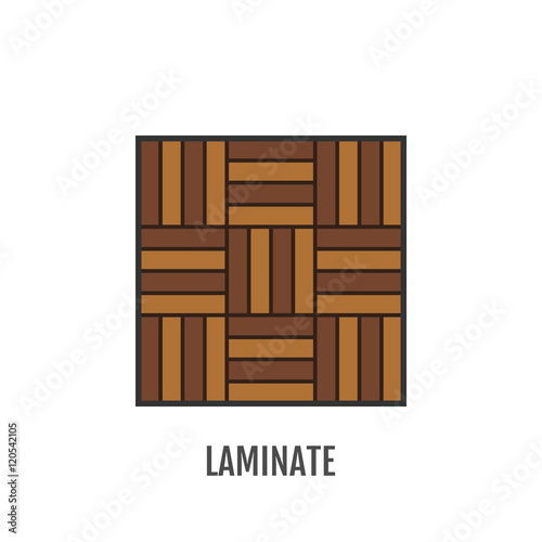 Flat icon of laminate. Finishing materials, floor coverings. Vector illustration