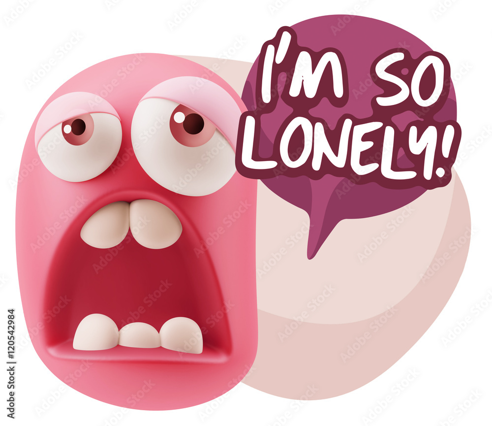 3d Rendering Sad Character Emoticon Expression saying I'm so Lon 3d Rendering Sad Character Emoticon Expression saying I'm so Lon