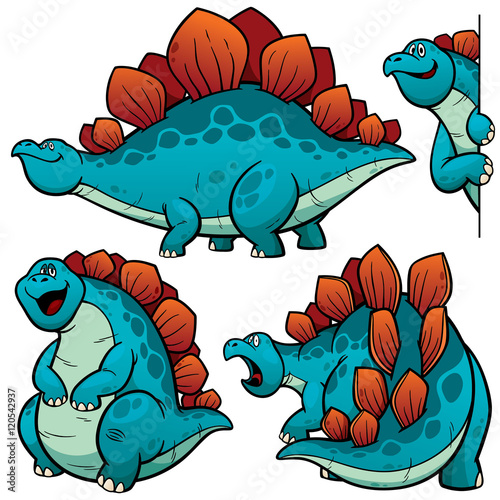 Vector illustration of Dinosaurs Cartoon Character Set