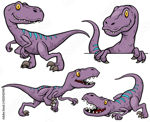 Vector illustration of Dinosaurs Cartoon Character Set
