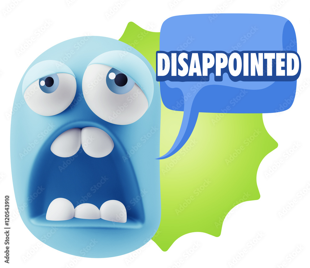 Obraz premium 3d Rendering Sad Character Emoticon Expression saying Disappoint