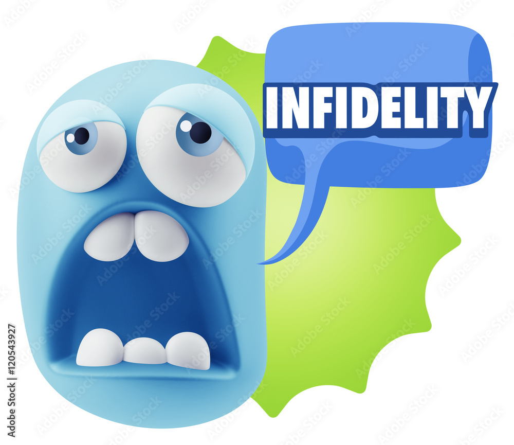 3d Rendering Sad Character Emoticon Expression saying Infidelity 3d Rendering Sad Character Emoticon Expression saying Infidelity