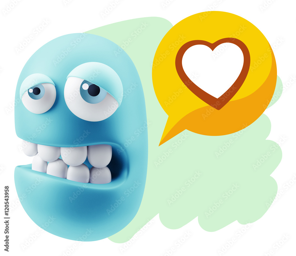 3d Rendering Sad Character Emoticon Expression saying Heart Shap 3d Rendering Sad Character Emoticon Expression saying Heart Shap