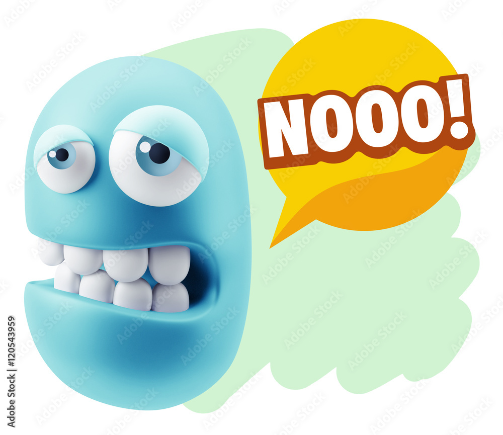 3d Rendering Sad Character Emoticon Expression saying No with Co 3d Rendering Sad Character Emoticon Expression saying No with Co