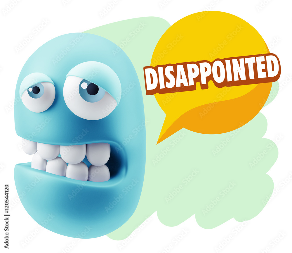3d Rendering Sad Character Emoticon Expression saying Disappoint 3d Rendering Sad Character Emoticon Expression saying Disappoint