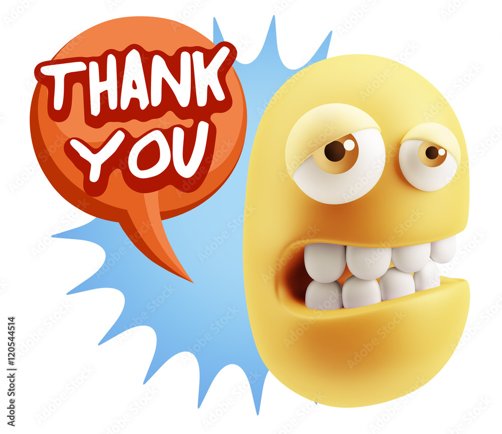 3d Rendering Sad Character Emoticon Expression saying Thank You 3d Rendering Sad Character Emoticon Expression saying Thank You