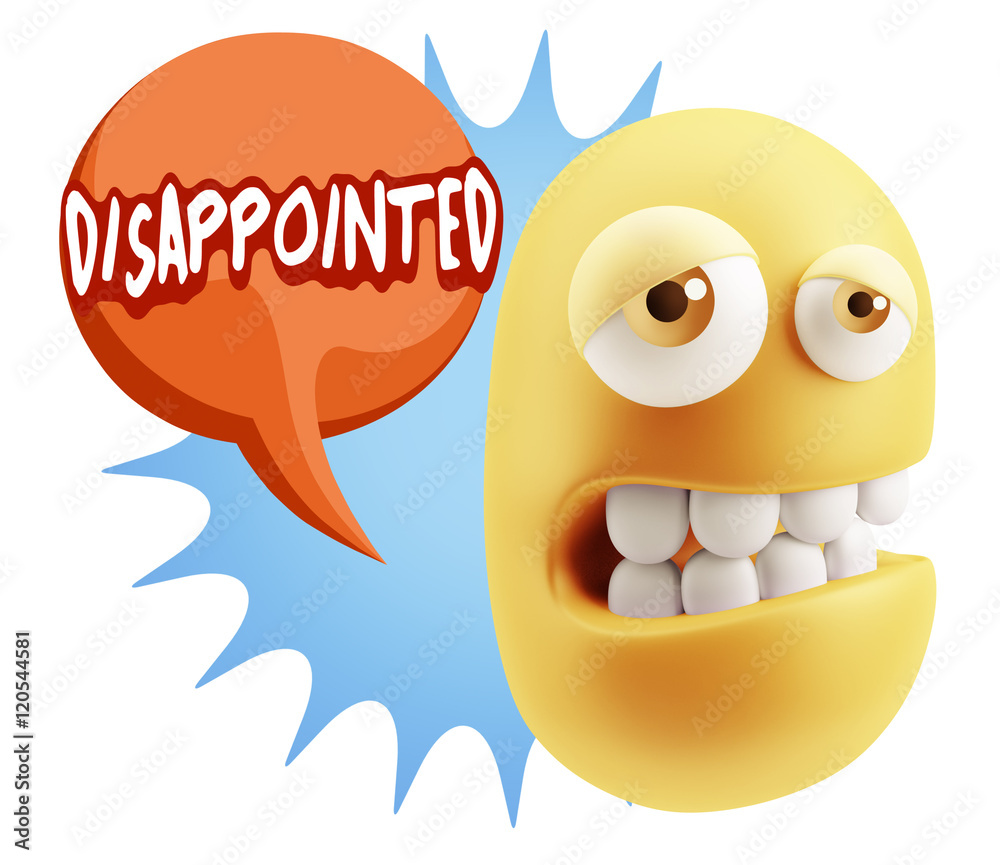 3d Rendering Sad Character Emoticon Expression saying Disappoint 3d Rendering Sad Character Emoticon Expression saying Disappoint