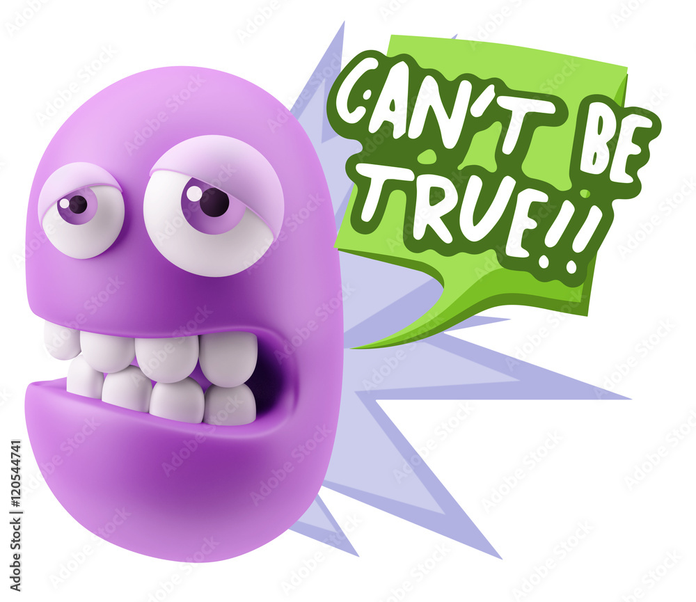 3d Rendering Sad Character Emoticon Expression saying Can't be T 3d Rendering Sad Character Emoticon Expression saying Can't be T