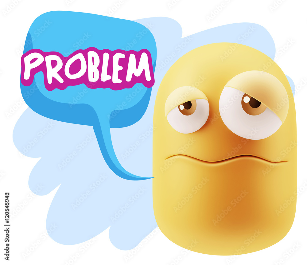 3d Rendering Sad Character Emoticon Expression saying Problem wi 3d Rendering Sad Character Emoticon Expression saying Problem wi