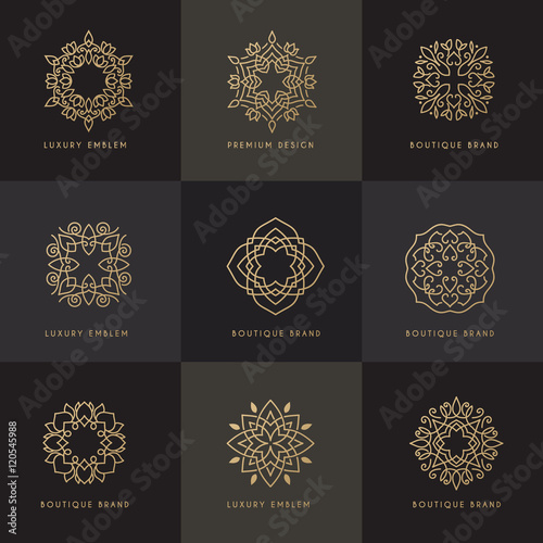 Luxury emblem logo set