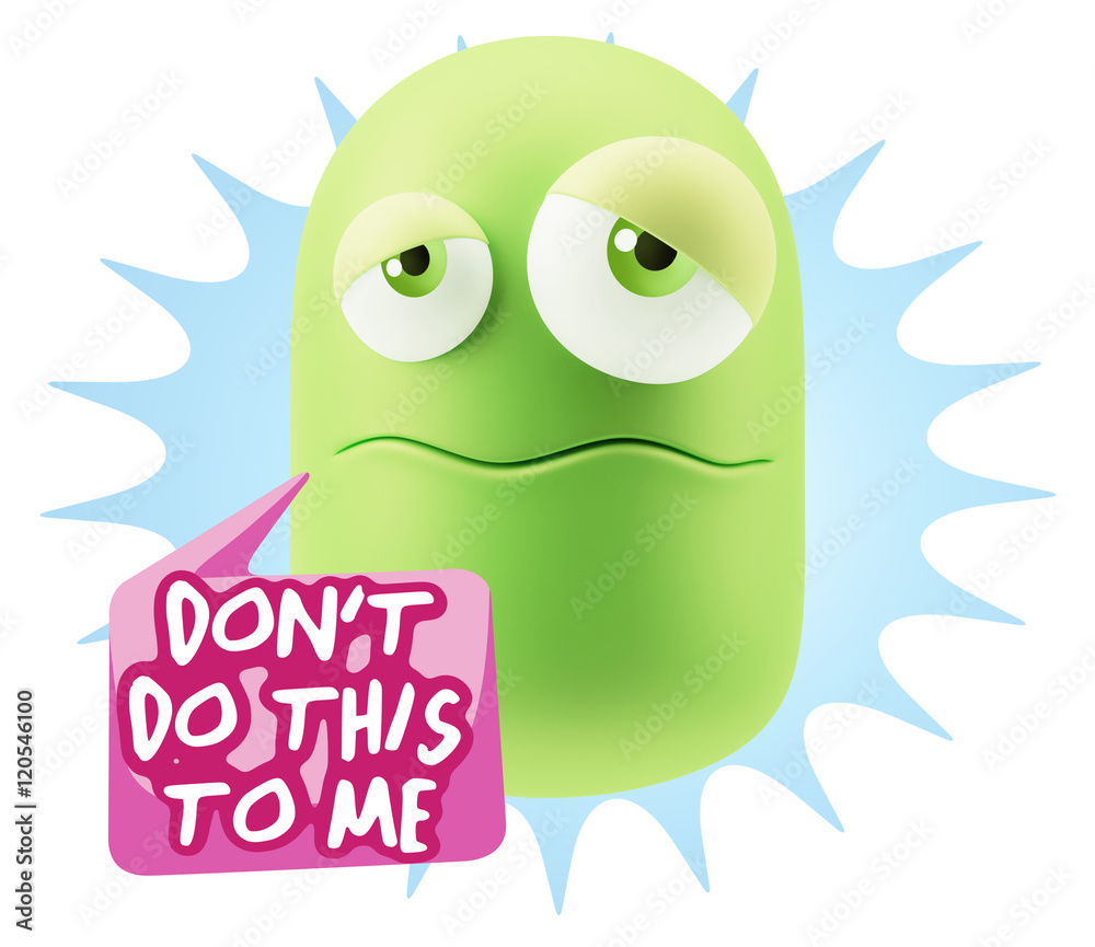 3d Rendering Sad Character Emoticon Expression saying Don't do t 3d Rendering Sad Character Emoticon Expression saying Don't do t