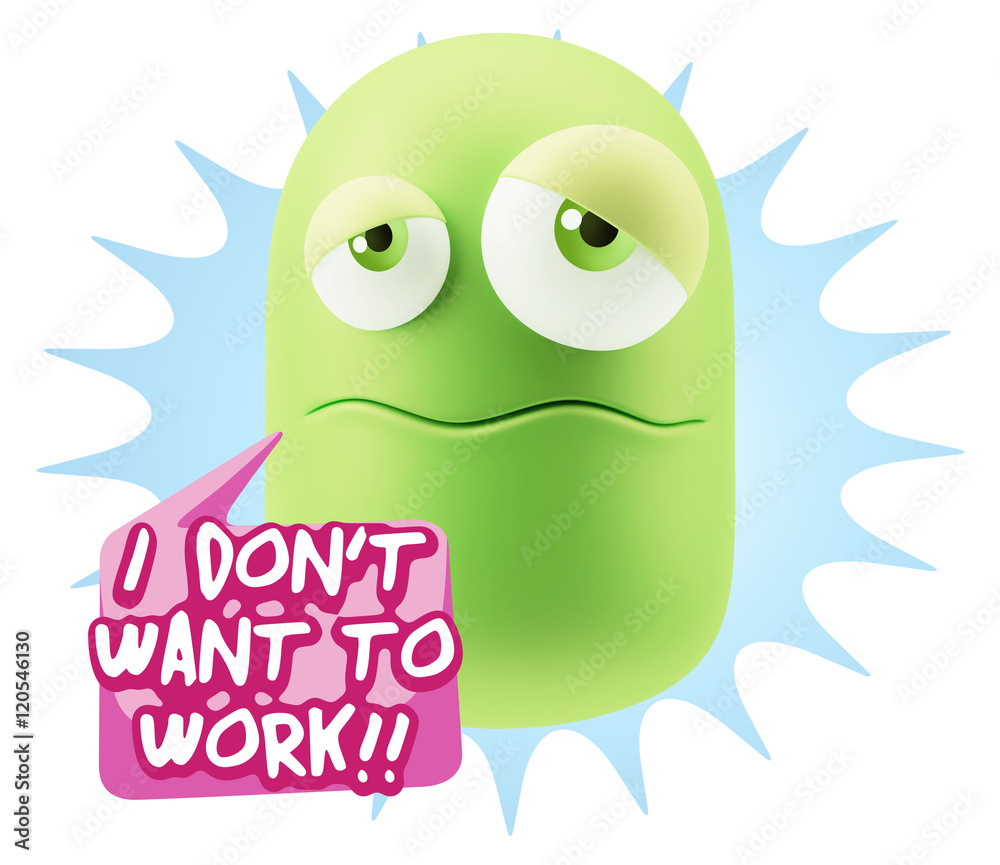 Fototapeta premium 3d Rendering Sad Character Emoticon Expression saying I Don't Wa