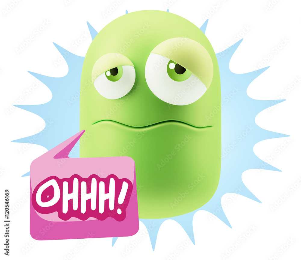 3d Rendering Sad Character Emoticon Expression saying Oh with Co 3d Rendering Sad Character Emoticon Expression saying Oh with Co