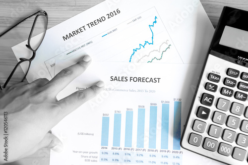 Financial accounting sales forecast graphs analysis,digital effect for background