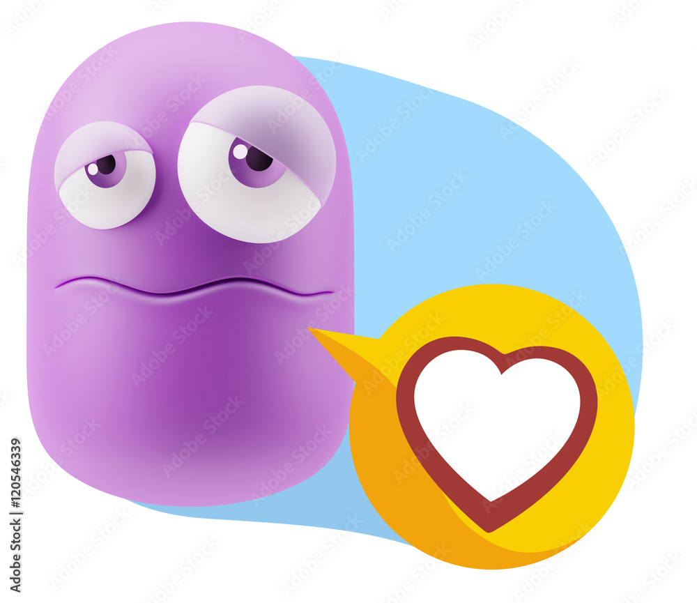 3d Rendering Sad Character Emoticon Expression saying Heart Shap 3d Rendering Sad Character Emoticon Expression saying Heart Shap