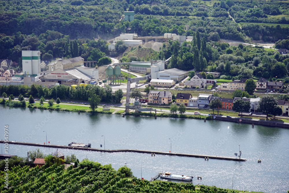 Cement factory and river