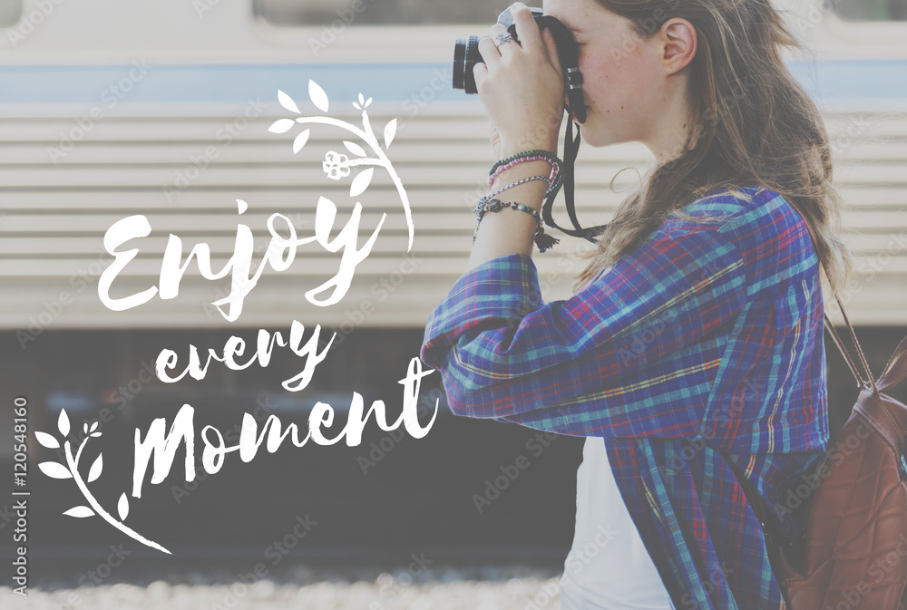 Wunschmotiv: Enjoy Happiness Lifestyle Freedom Fun Concept #120548160
