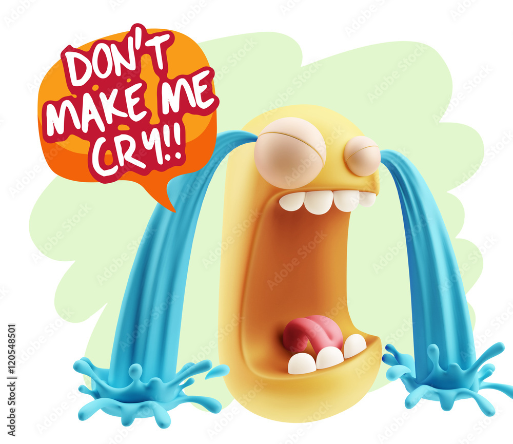 3d Rendering Sad Character Emoticon Expression saying Don't Make 3d Rendering Sad Character Emoticon Expression saying Don't Make
