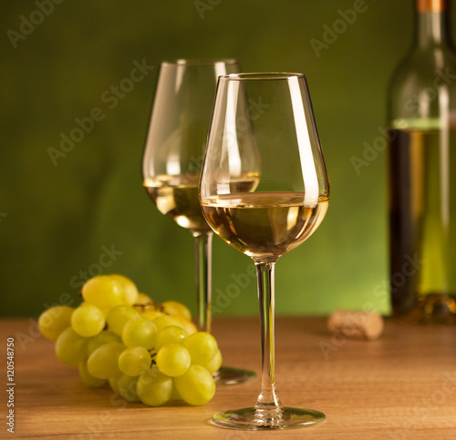 Two glasses of white wine