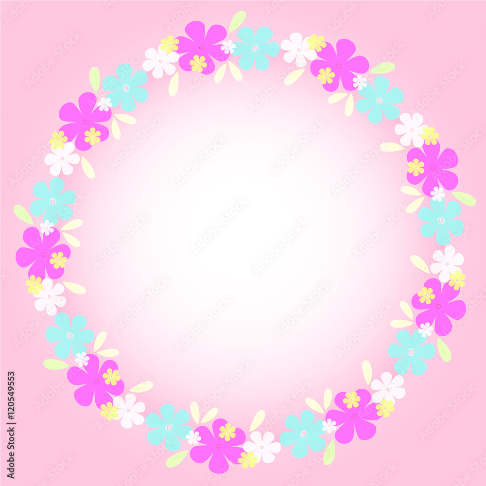 Circular floral pink background