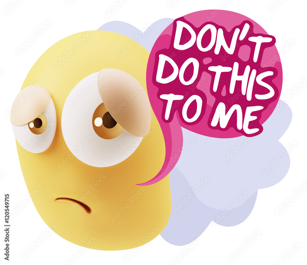 3d Rendering Sad Character Emoticon Expression saying Don't do t 3d Rendering Sad Character Emoticon Expression saying Don't do t