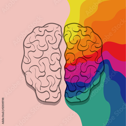 Brain icon. Human organ mind and creativity theme. Colorful design. Vector illustration