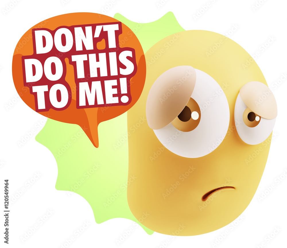 3d Rendering Sad Character Emoticon Expression saying Don't do t 3d Rendering Sad Character Emoticon Expression saying Don't do t