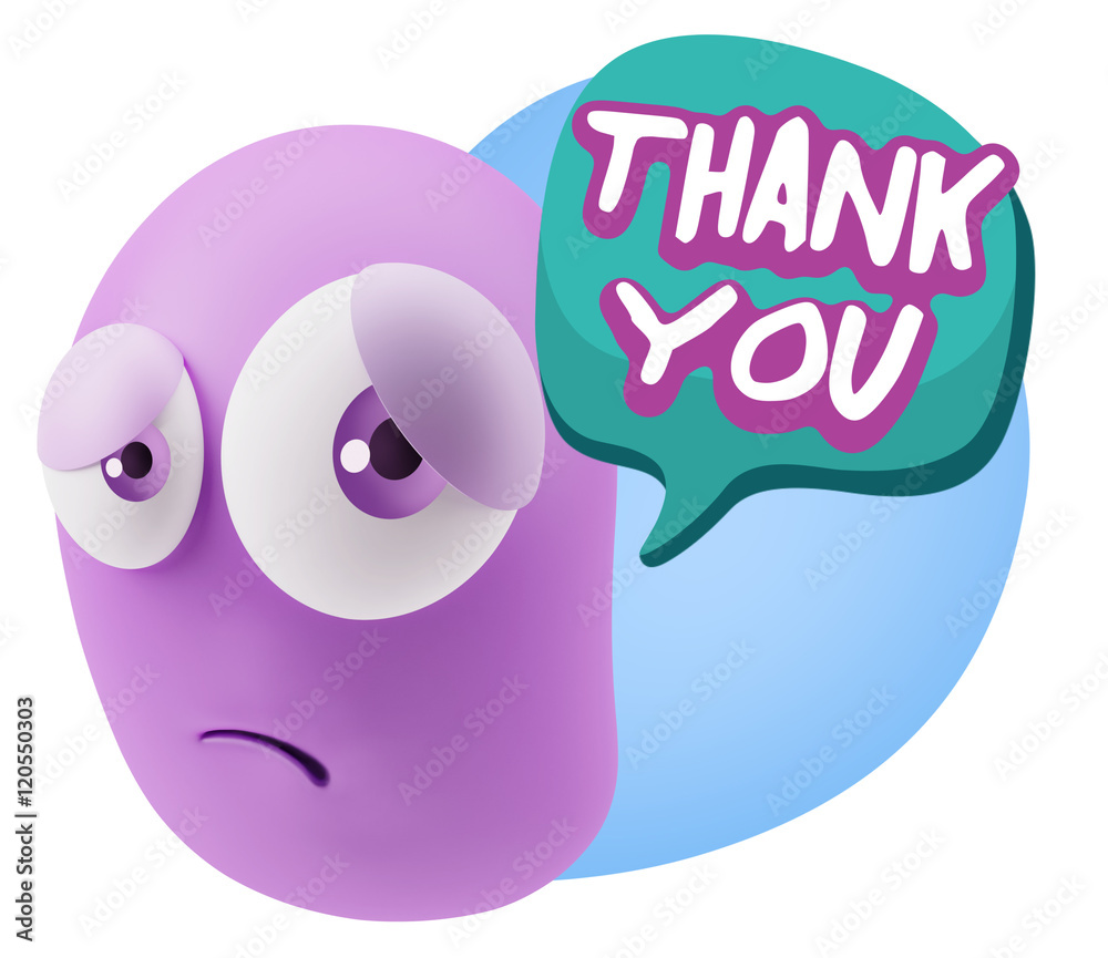 3d Rendering Sad Character Emoticon Expression saying Thank You 3d Rendering Sad Character Emoticon Expression saying Thank You