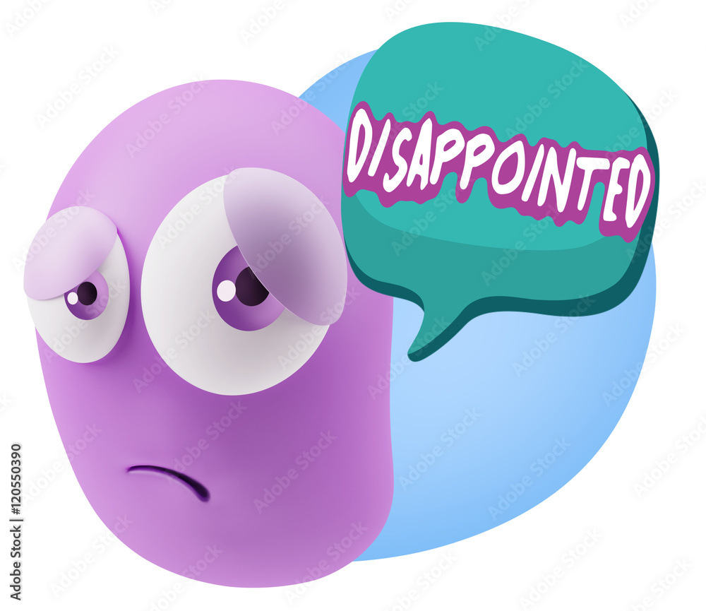 3d Rendering Sad Character Emoticon Expression saying Disappoint 3d Rendering Sad Character Emoticon Expression saying Disappoint