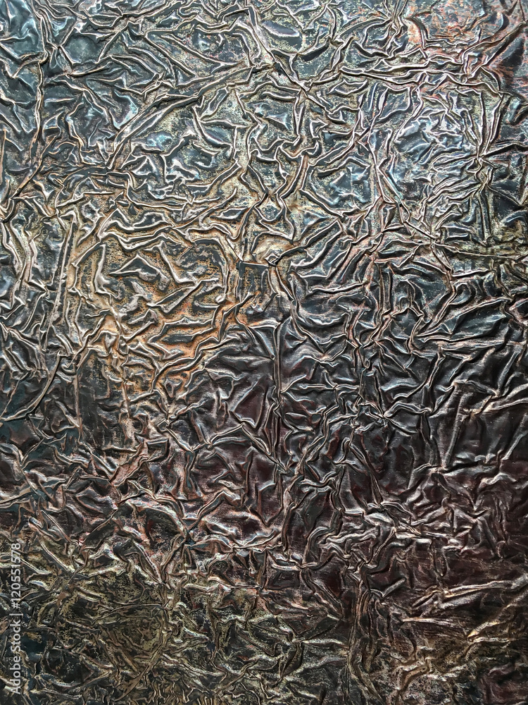 crumpled copper tin plate with oxidation textured background crumpled copper tin plate with oxidation textured background