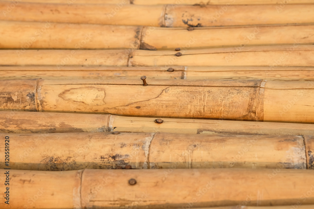 Fototapeta premium Natural brown bamboo stacks
