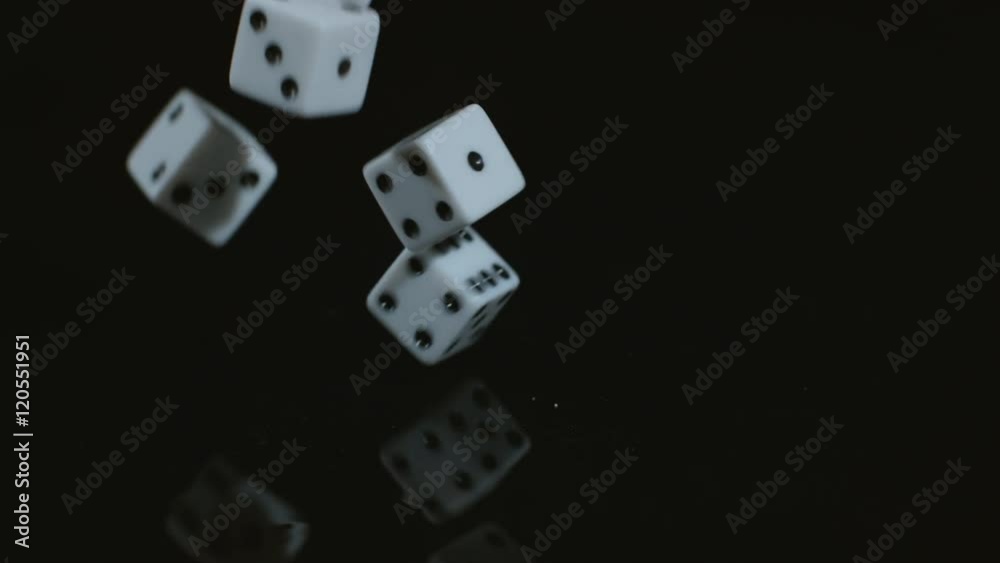 Dice dropping and bouncing in slow motion; shot on Phantom Flex 4K at 1000 fps Dice dropping and bouncing in slow motion; shot on Phantom Flex 4K at 1000 fps