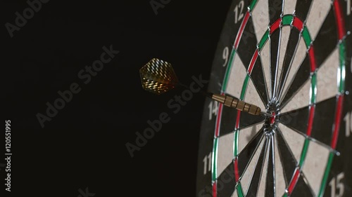 Dart hits bullseye in slow motion; shot on Phantom Flex 4K at 1000 fps