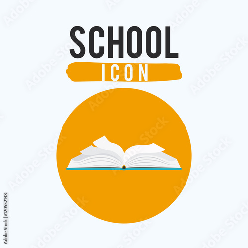 One open book icon. School learning knowledge and library theme. Colorful design. Vector illustration