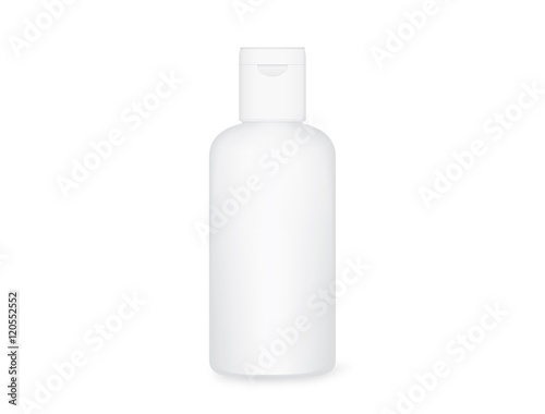 Vector White plastic bottle with white cap isolated on white background. Ideal for mock up and other.