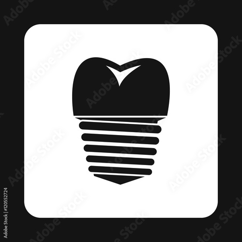 Tooth implant icon in simple style isolated on white background vector illustration