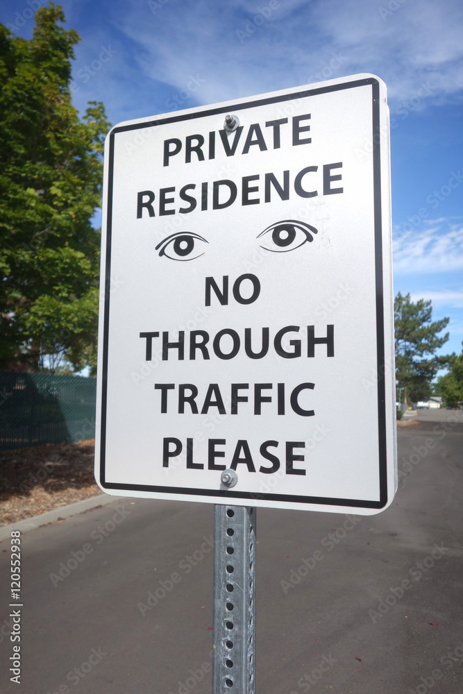 private residence no traffic sign